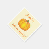 カワイカートカボチャパーソナライズされたハローウィンパーティ スタンダードカクテルナプキン (角)