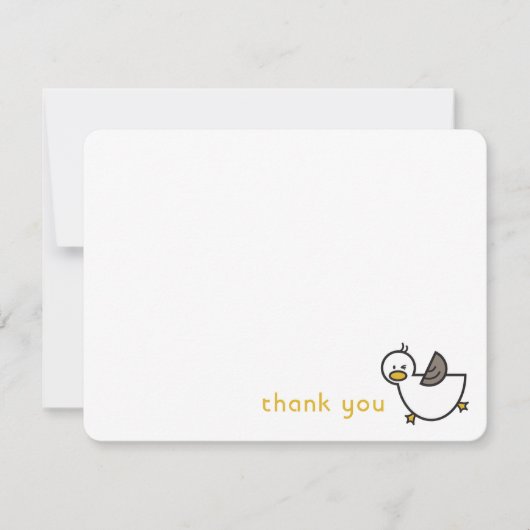 カワイカートカモ/ダクリングス男の赤ちゃんシャワー/誕生 サンキューカード (正面)