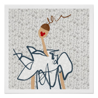 カワイガールおもしろいファッションイラストレーション ポスター