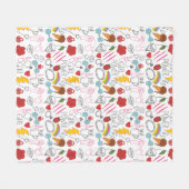 カワイガールお洒落パワードードルレトロ フリースブランケット (正面(横))