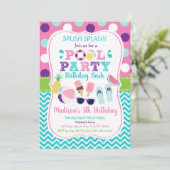 カワイガールズプールパーティー誕生日 招待状 (スタンド正面)