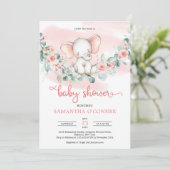 カワイガールベビーゾウeucalyptusリース赤面 招待状 (スタンド正面)