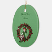 カワイガール小妖精や小人ポインセチアリースホリデイ セラミックオーナメント (左)