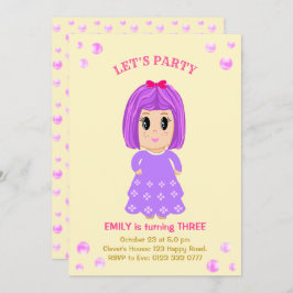 カワイガール誕生日招待状 招待状