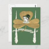 カワイガール金ゴールドシャムロックシラーグ ポストカード (正面/裏面)