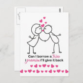 カワイキスカワイトカップルデザイン ポストカード (正面/裏面)