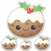 カワイクリスマスプリンかわいい漫画のクリスマスセット4 シール (正面)