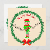 カワイクリスマス小妖精や小人とマンドリン (正面/裏面)