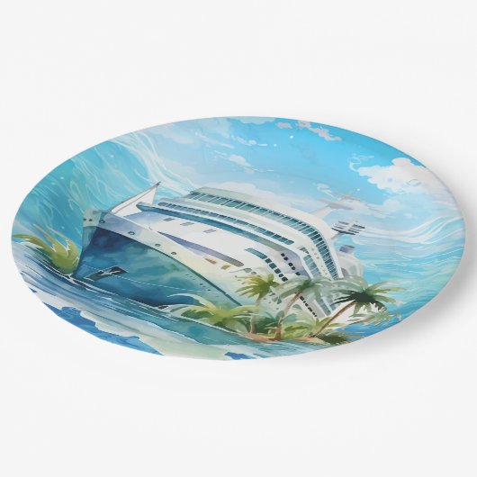 カワイクルーズ船ビーチパーティー ペーパープレート (アングル)