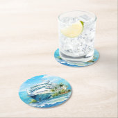 カワイクルーズ船ビーチパーティー ラウンドペーパーコースター (インサイチュ)