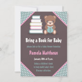 . .カワイグマが本を持ってくるベビーシャワー招待状 招待状 (正面)