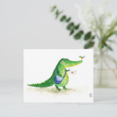 カワイグリーンワニ付き交差点ポストカード ポストカード (スタンド正面)