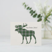 カワイケープブレトンアイランドムースタータンチェックはがき ポストカード (スタンド正面)