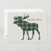カワイケープブレトンアイランドムースタータンチェックはがき ポストカード (正面/裏面)
