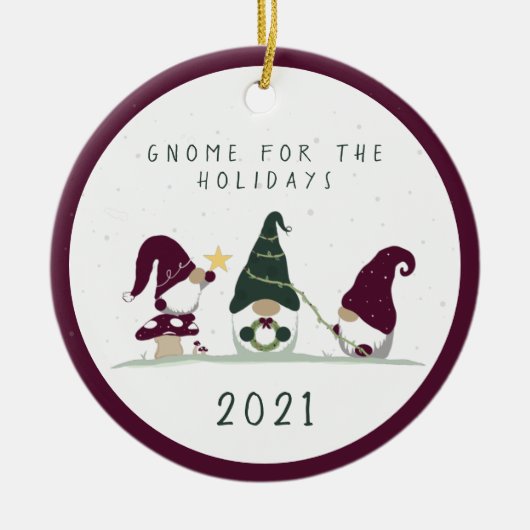 カワイコテージコア格言フォーザホリデーズマゼンタマゼンダ – セラミックオーナメント (正面)