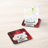 カワイコトンデチュレードッグレッドホリデープレイド コースター (右側)