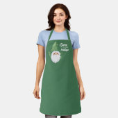 カワイサンタ格言フォーザホリデーズ エプロン (着用した状態)