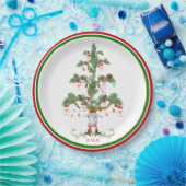 カワイシープツリーフリースナビダッド ペーパープレート (パーティー)