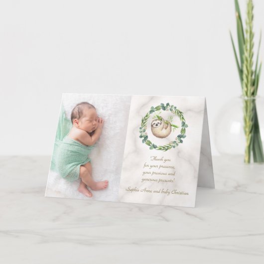 カワイスロスユーカリリースベビーシャワー サンキューカード (正面)