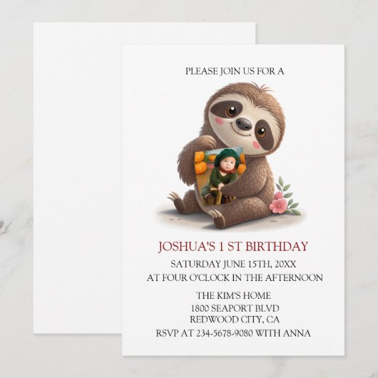 カワイスロース誕生日 招待状 (正面/裏面)