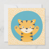 カワイタイガー – おもしろい子供の誕生日パーティの招待状 招待状 (裏面)