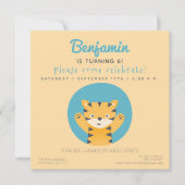 カワイタイガー – おもしろい子供の誕生日パーティの招待状 招待状 (正面)