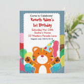 カワイタイガー – 子供の誕生日パーティの招待状 招待状 (スタンド正面)