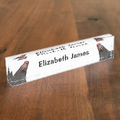 カワイチキンポートレートパーソナライズされたズデスク名Pla デスクネームプレート (側面)