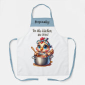 カワイチキン料理オンストーブキッチン引用文 エプロン (正面)