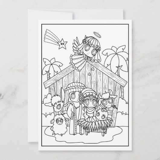 カワイチビ（小さくかわいく書いた感じ）マンガ出生シーンシーズンの理由 招待状 (正面)