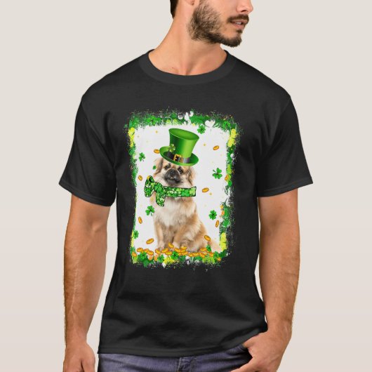 カワイチベットスパニエル犬ドッグSt patricks dayアイリッシュシャ Tシャツ (正面)