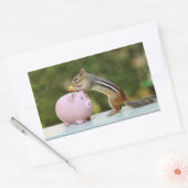 カワイチムンクおもしろいお金ピギーバンク写真 長方形シール (封筒)