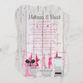 カワイッ素朴トキッチンランジェリーブライダルシャワー招待状 招待状 (正面/裏面)