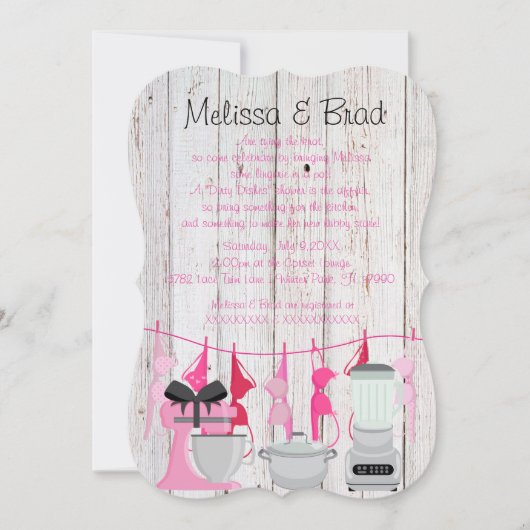 カワイッ素朴トキッチンランジェリーブライダルシャワー招待状 招待状 (正面)