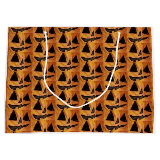 カワイティルト顔ジャックオランタン抱き枕 ラージペーパーバッグ (正面)