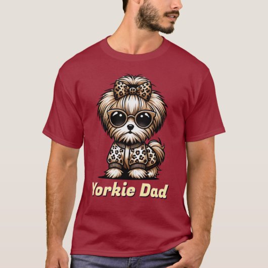 カワイテリアヨークシャーヨークシャーテリアパパ Tシャツ (正面)