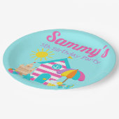 カワイトおもしろいキッズビーチサマー ペーパープレート (アングル)