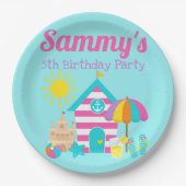 カワイトおもしろいキッズビーチサマー ペーパープレート (正面)