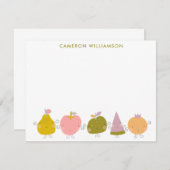 カワイトかわいいパステルフルーツ文パーソナライズされた房具 ノートカード (正面/裏面)