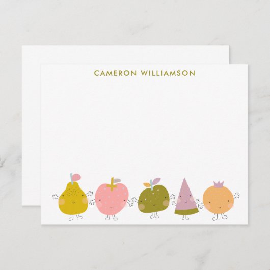 カワイトかわいいパステルフルーツ文パーソナライズされた房具 ノートカード