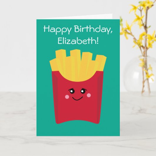 カワイトかわいいフフランスのライズと名前をカスタムする カード (黄色い花)