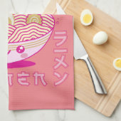 カワイトかわいいラーメンアニメラーメン女子10代 キッチンタオル (四つ折り)