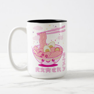 カワイトかわいいラーメンアニメラーメン女子10代 ツートーンマグカップ