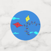 カワイトたこ赤い黄色とネーム子供の誕生日 コンフェッティ (スモール正面)