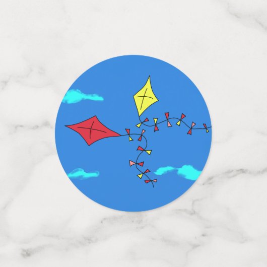 カワイトたこ赤い黄色とネーム子供の誕生日 コンフェッティ (スモール正面)