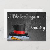 カワイトとけ雪だるまシルクハットホリデーポストカード シーズンポストカード (正面/裏面)