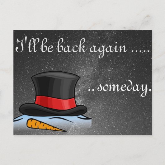 カワイトとけ雪だるまシルクハットホリデーポストカード シーズンポストカード (正面)