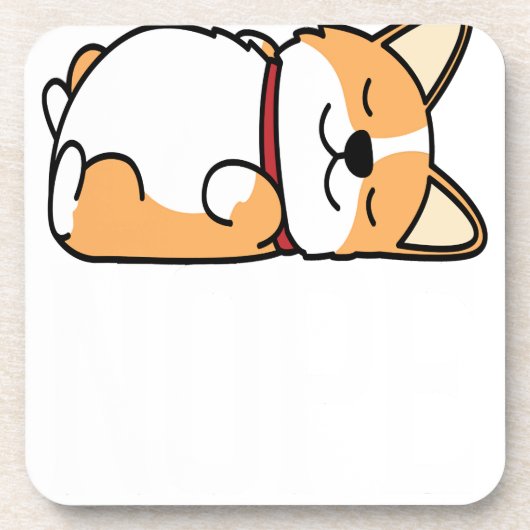 カワイトな怠け者ノペノットデイコーギラバー長袖 コースター (正面)