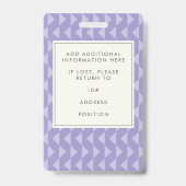 カワイトな紫色のジオメトリ社員写真企業のID バッジ (裏面)