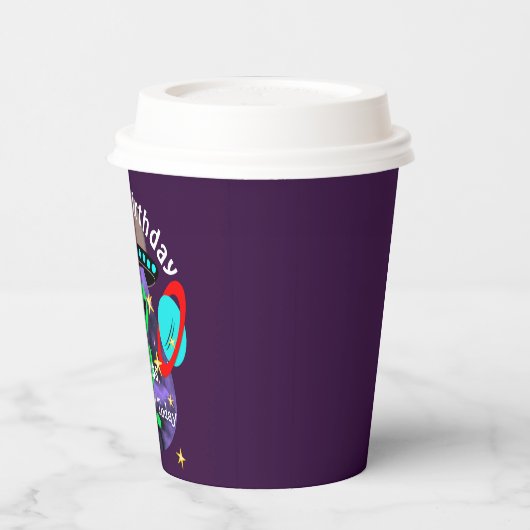 カワイトアウタースペースエイリアンテーマバースデーパーティー紙 紙コップ (左)